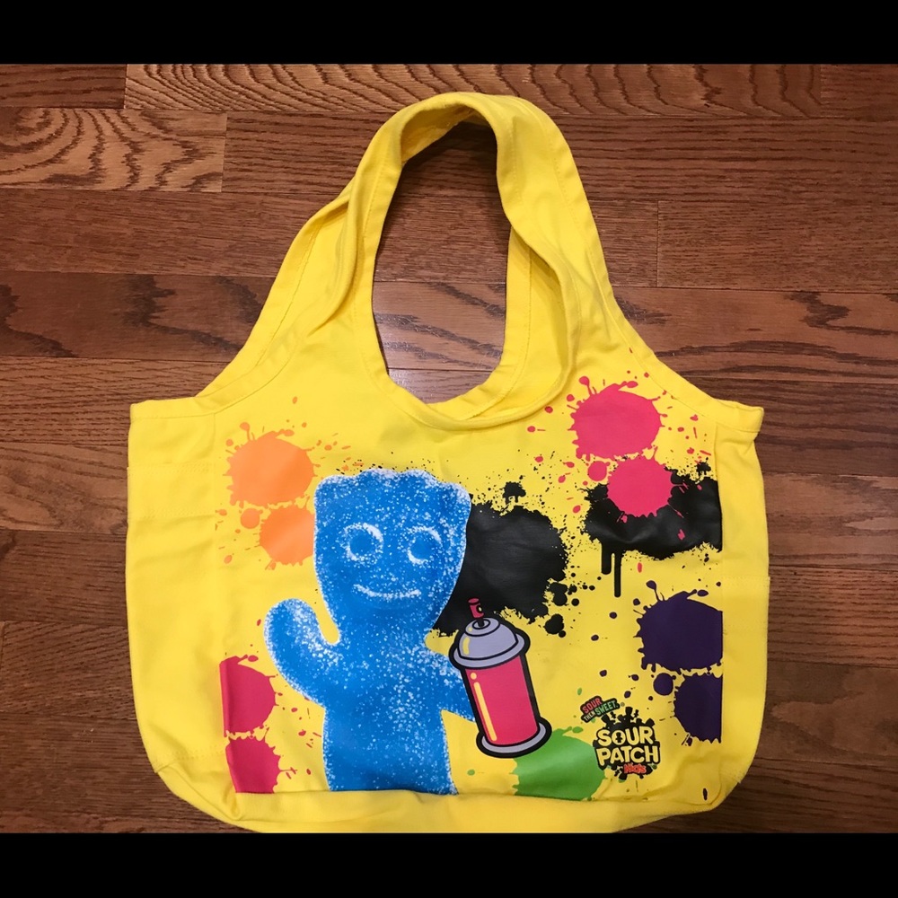 Yellow Candy printed beach bag